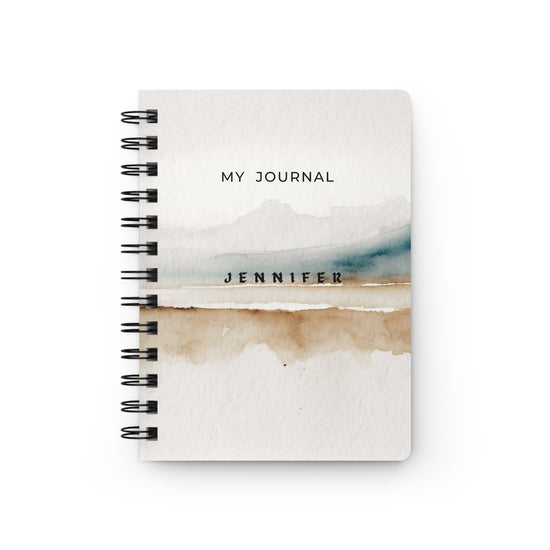 Personalized Spiral Bound Journal, Minimalist Spiral Notebook, small daily journal, dreamer nightly journal, nice simple everyday notebook