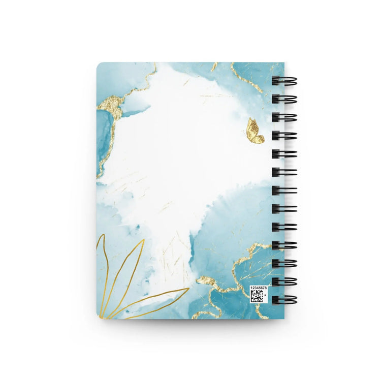 Spiral Bound Journal, personalized daily journal, Blue and Gold notebook, Affirmation notepad, Nightly dream Journal, Daily diary The Aurora Touch