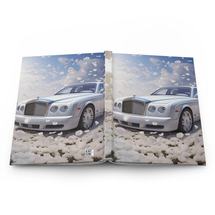 Hardcover Journal Matte, White Rolls Royce, Personal writing book, designer notebook,Daily Journal, Daily Dairy, Screenwriter Journal The Aurora Touch