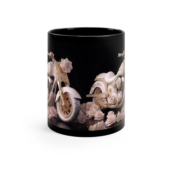 11oz Black Mug, fancy motorcycle mug, sweet 16 gift item, a ryders mug, pretty pink designer mug, girlfriuend gift, quinceanera gift The Aurora Touch