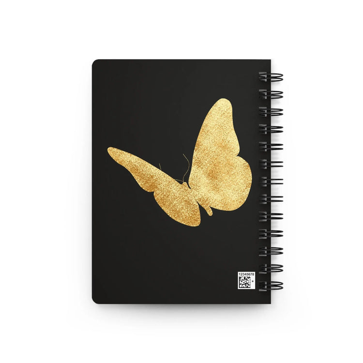 Spiral Bound Journal, black and gold gratitude empowering personal inspirational thoughtful handwriting Notebook The Aurora Touch