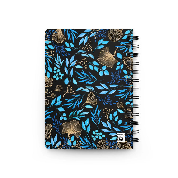 Spiral Bound Journal, personalized daily journal, blue gold notebook, everday affirmation notebook, nightly dream journal, everyday diary The Aurora Touch