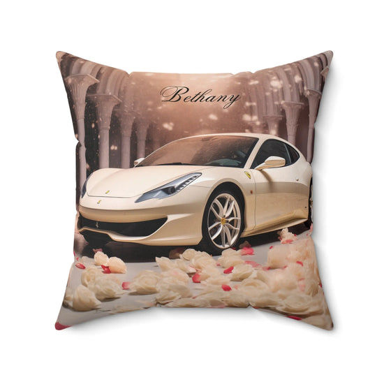Spun Polyester Square Pillow, Personalized Ferrari Pillow, Stylish couch pillow, designer bed pillow, pretty bedroom decor The Aurora Touch