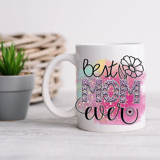 Ceramic Mug, 11oz, Best Mom Ever Mug, Great Mothers Day Gift, Special Mommy Mug, Stylish Coffee Cup, Green Tea Cup The Aurora Touch