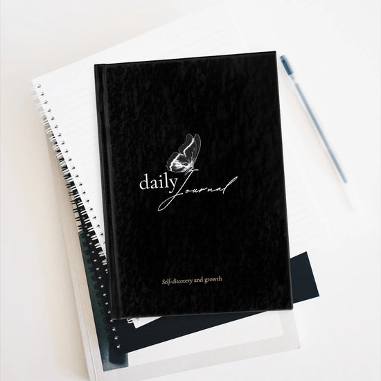 Journal - Ruled Line, Daily Minimalist black and white simple butterfly daily affirmation notebook dream diary for school work and personal