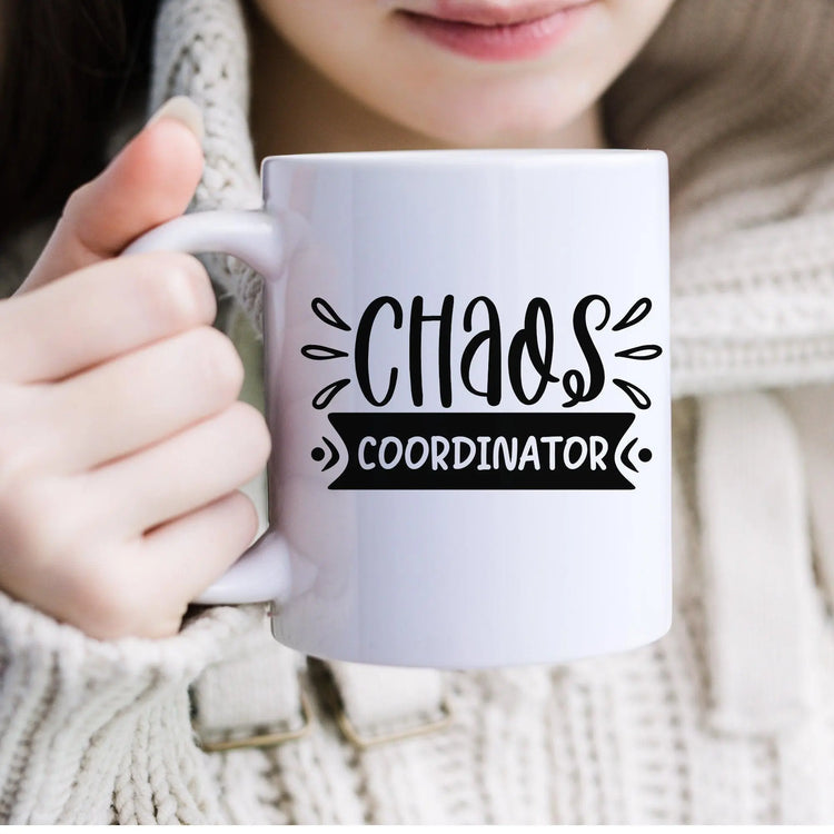 Ceramic Mug, (11oz, 15oz), Funny chaos humorous saying everyday office Coffee tea silly gift drinking cup The Aurora Touch