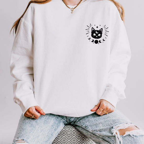 Celestial Lightweight Crewneck Sweatshirt, Mystical Art Long Sleeve Shirt, Psychic Realm Sweatshirt, Women&