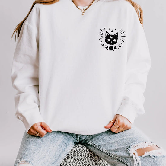 Celestial Lightweight Crewneck Sweatshirt, Mystical Art Long Sleeve Shirt, Psychic Realm Sweatshirt, Women&