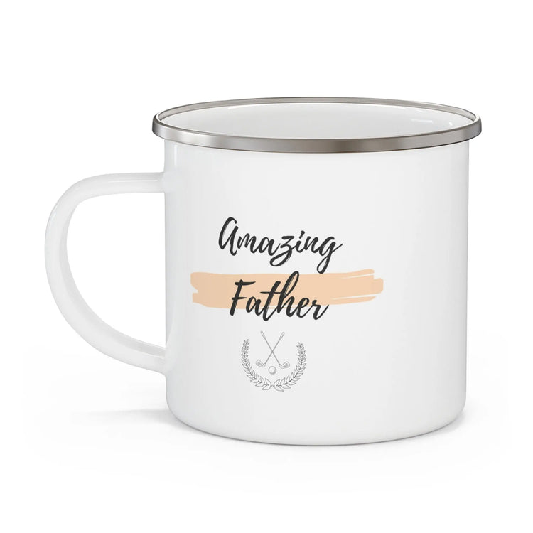 Enamel Camping Mug, Amazing Father great papa special dad stainless steel camp hiking outdoors coffee tea camping grounds travel cup The Aurora Touch