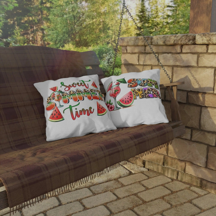 Outdoor Pillows, Two-sided Outside Casual Summer Fun decorated all purpose pillow, Sunny Bright Pool side lounge throw pillow, Custom design The Aurora Touch