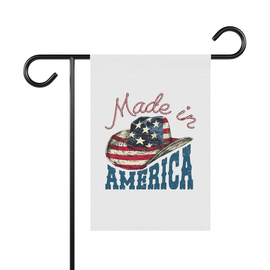 Garden & House Banner, Made In America Patriotic Home Garden Display, Independence Day Celebration Outdoor Banner, Proud American Flag Decor
