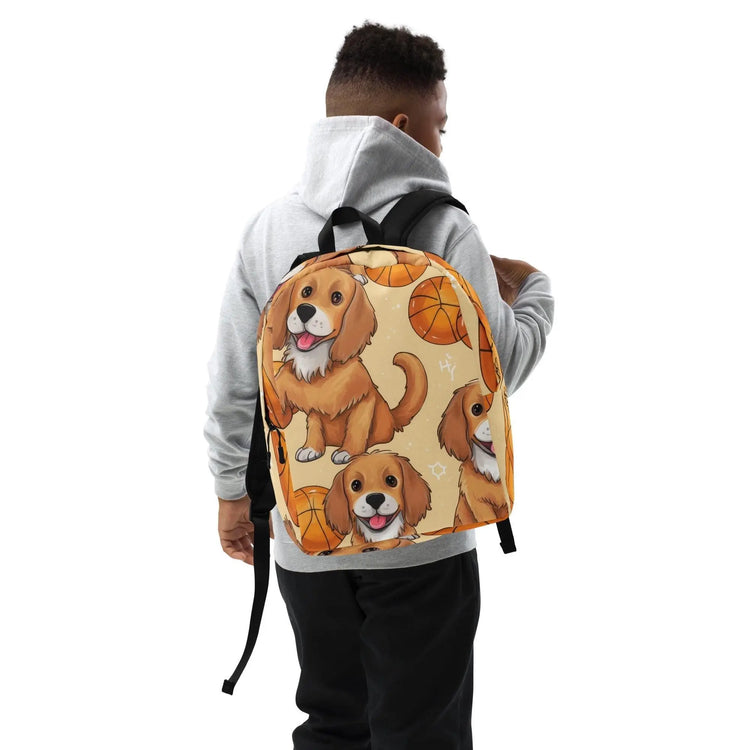 Minimalist Backpack, Cute Puppy design everyday laidback casual elementary junior high back to school back sack The Aurora Touch