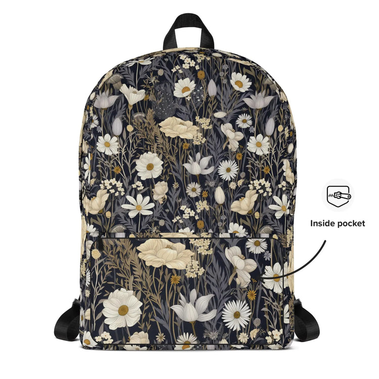 Backpack, Floral casual everday college university undergraduate high school student laptop computer water proof supply backpack The Aurora Touch