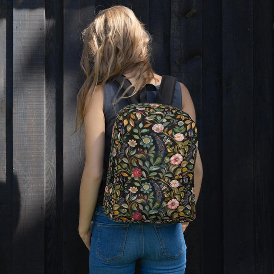 Backpack, Floral pretty all over print all purpose pattern design roomy sports books laptop school office supplies carrying bag The Aurora Touch