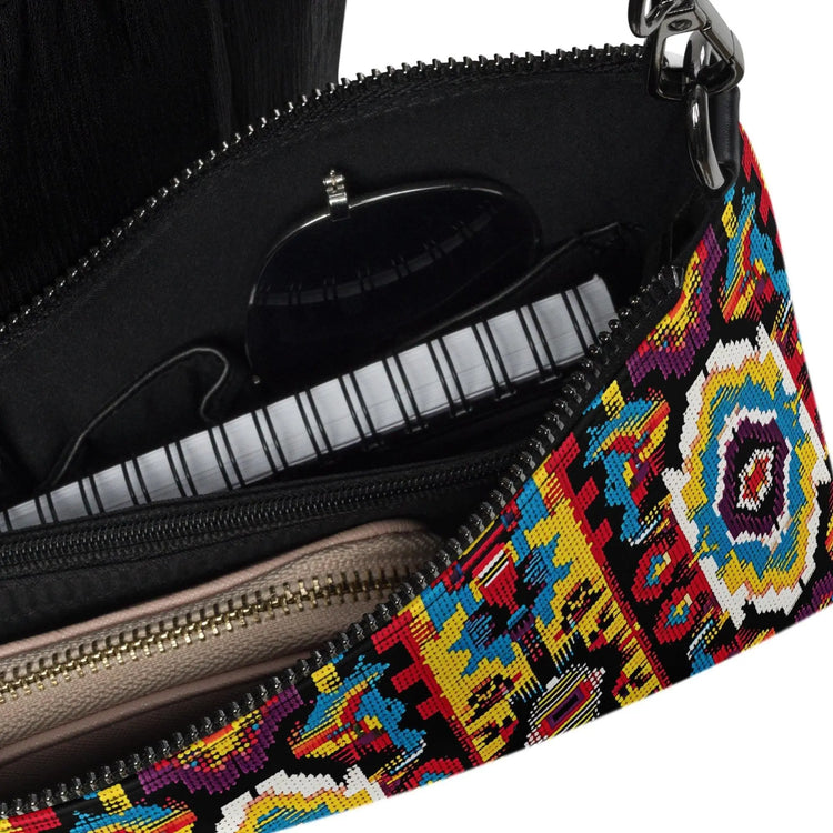 Crossbody bag, Unisex casual tribal colorful pattern fashion design ideal for everyday casual school business conference meeting purse The Aurora Touch