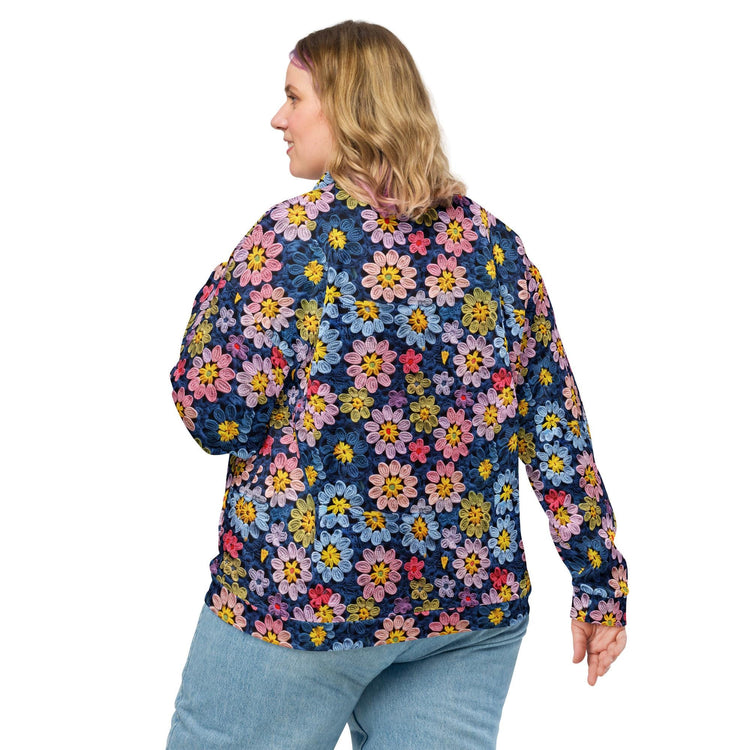 Unisex Bomber Jacket, Stylish crochet classy casual dressy elegant feel pair with jeans skirt or over dress hoodie or anything simple coat