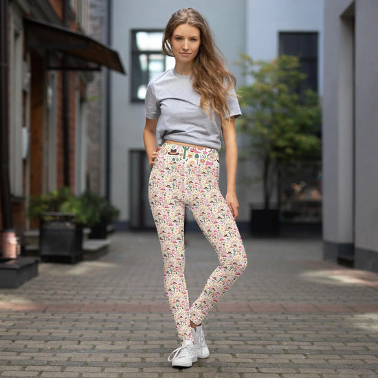 Yoga Leggings, Southern country style design all over pattern female workout casual stretchy soft smooth stylish blazer shirt pairing pants The Aurora Touch