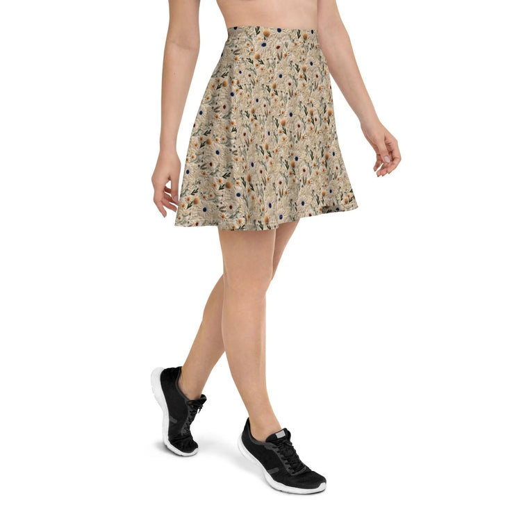 Cute Trendy Skirt, Floral daisy pattern comfy airy everyday versatile dressy casual fabric spandex go anywhere female above knee dress The Aurora Touch