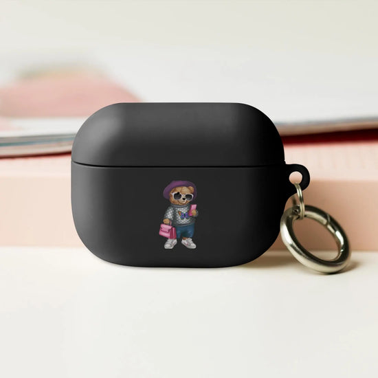 Rubber Case for AirPods®, Teddy Bear Fashion girl cute design ready for school airpods protective carrying case The Aurora Touch