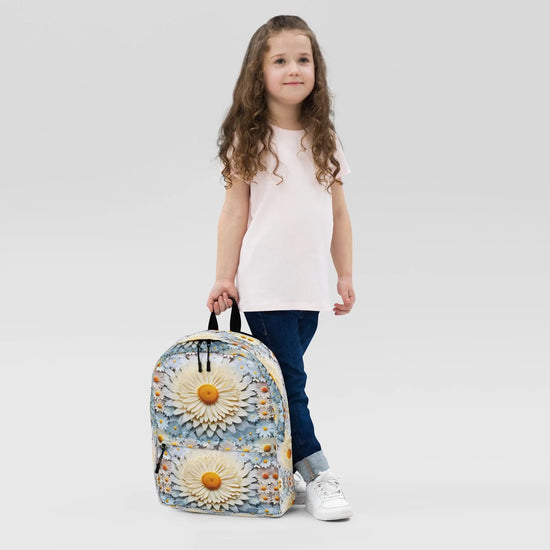 All Ages Backpack, Large colorful bright daisy flower picturesque portrait designed back to school laptop computer book roomy bag back pack The Aurora Touch