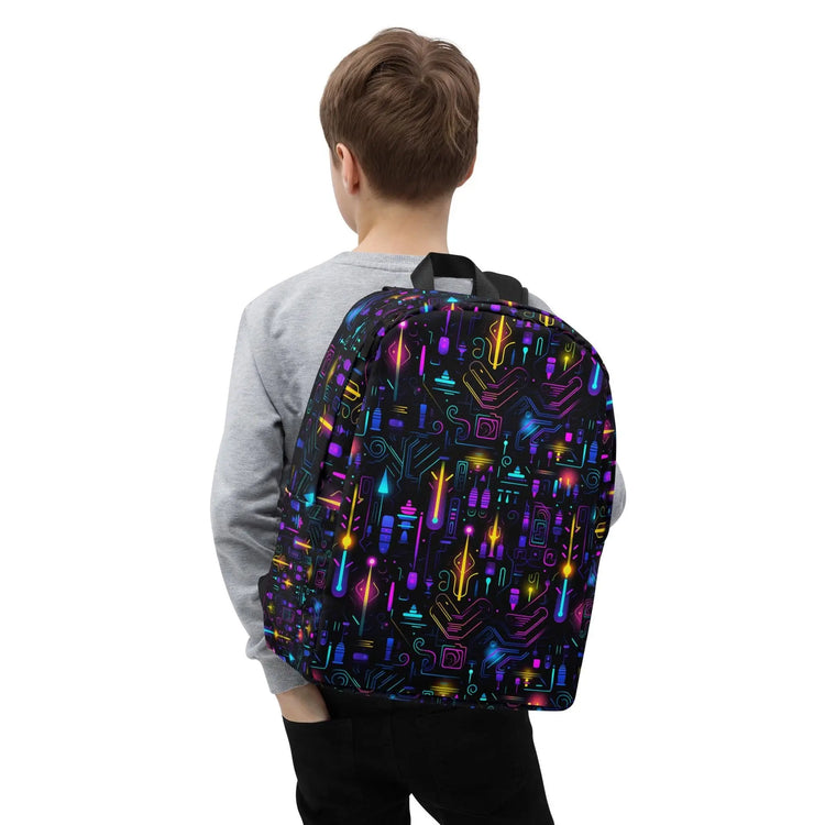 Minimalist Backpack, bright colorful digital festival student fashion school all purpose backpack The Aurora Touch