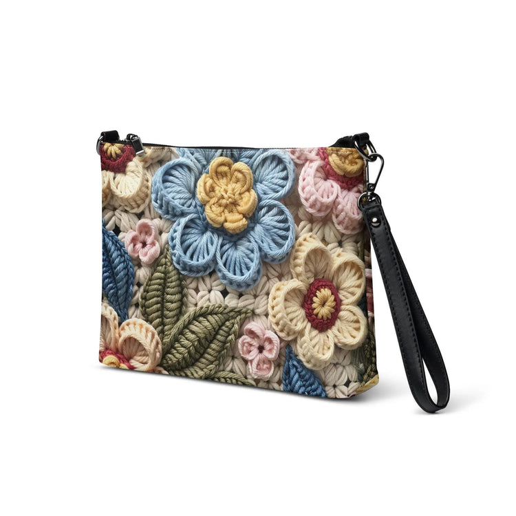 Crossbody bag, premium designer floral crotchet casual dinner everyday wrist shoulder work school date purse handbag The Aurora Touch