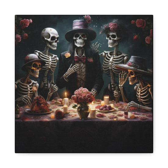 Canvas Gallery Wraps, Halloween day of the dead vibrant traditional portrait hallway lounge room home decor cool unique wall art The Aurora Touch