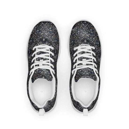 Women’s athletic shoes, sexy chic casual sporty black lace pattern print work gym travel comfy soft light breathable designer sneaker