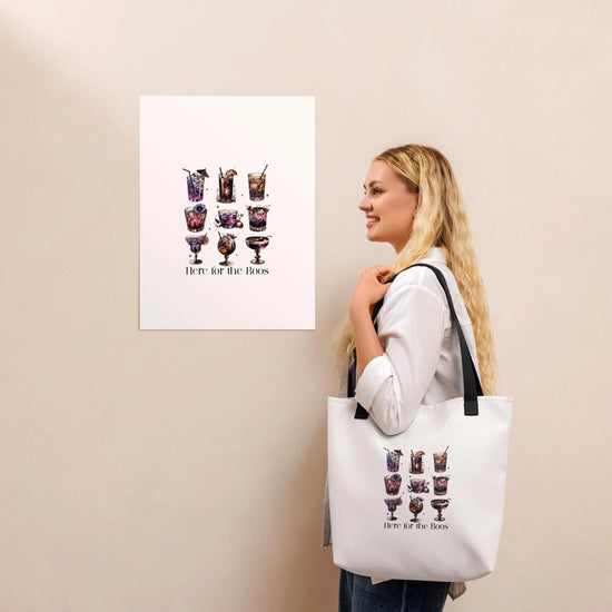 Halloween fashion over shoulder tote Fall style novelty humorous casual minimilist laptop Ipad book office sachel handle carry all bag The Aurora Touch