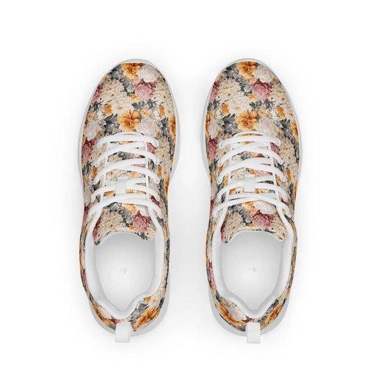 Women’s bright pretty floral pattern casual stylish fashionista athletic shoe great for walking shopping and gifting