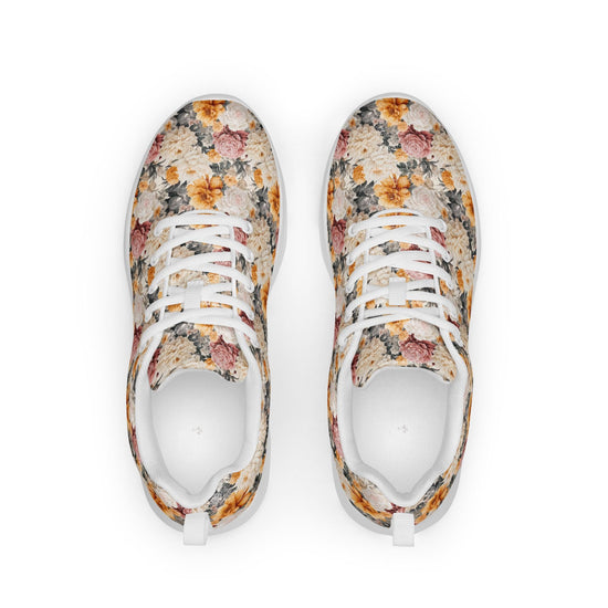Women’s bright pretty floral pattern casual stylish fashionista athletic shoe great for walking shopping and gifting