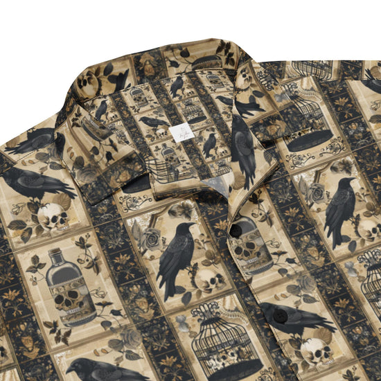 Unisex button shirt, Mens gothic mystic design light airy sweatfree relaxing chill button everyday casual work party oversize shirt