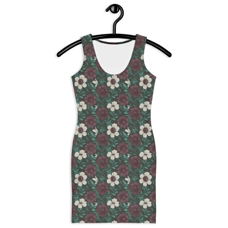 Floral All-Over Print Bodycon Dress | Fall Fashion | Elegant Floral above knee Dress | Trendy Party Outfit The Aurora Touch