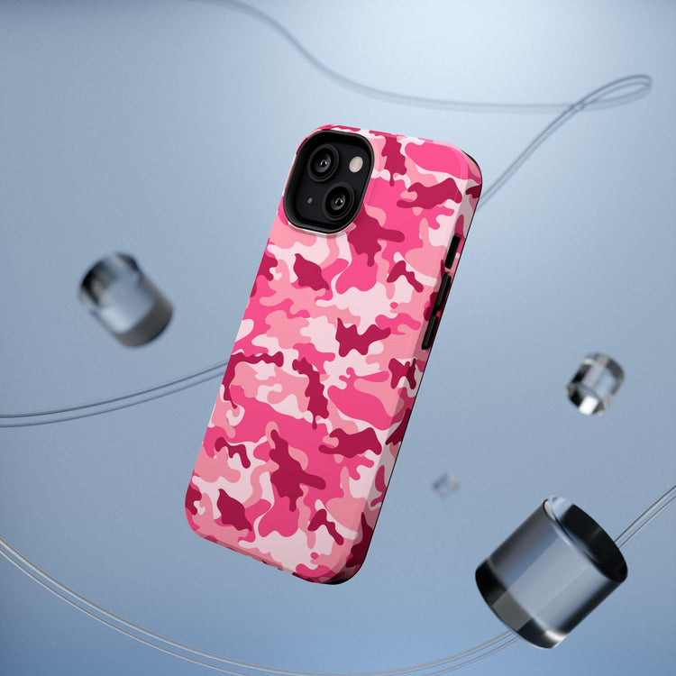 Pink Camo Impact-Resistant Phone Case, Trendy Phone Accessory, Gift for Her, Stylish Protection, Durable Case for Teens and Adults