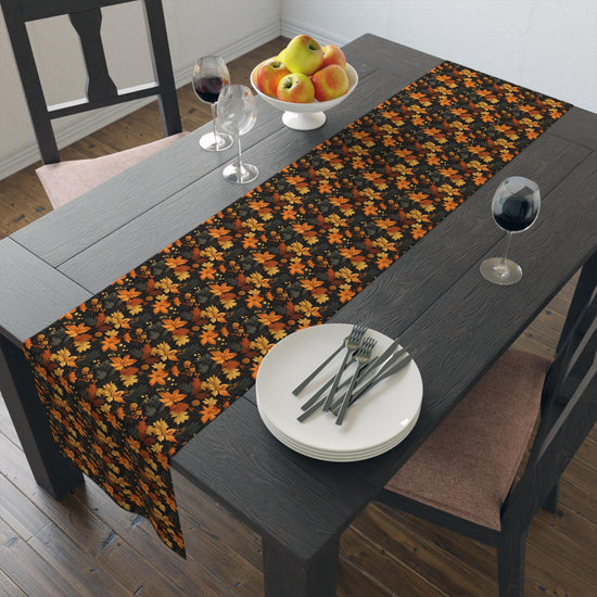 Floral Table Runner - Stylish Cotton Poly Autumn Decor for Dining, Elegant Home Accents, Perfect Thanksgiving and Holiday Gatherings, Unique