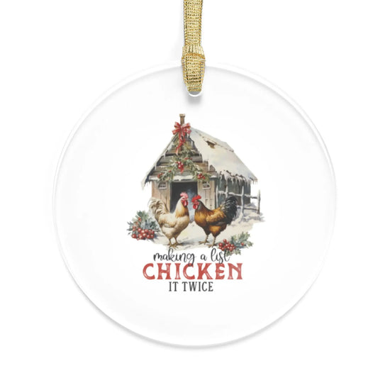 Handcrafted Acrylic Ornaments - Country Christmas Decor - Farmhouse Rooster Designs - Unique Holiday Tree Ornaments The Aurora Touch