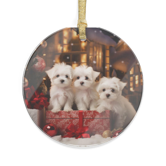 Adorable Maltese Puppy Acrylic Ornaments - Multipack Christmas Tree Decorations | Holiday Decor & Gifts