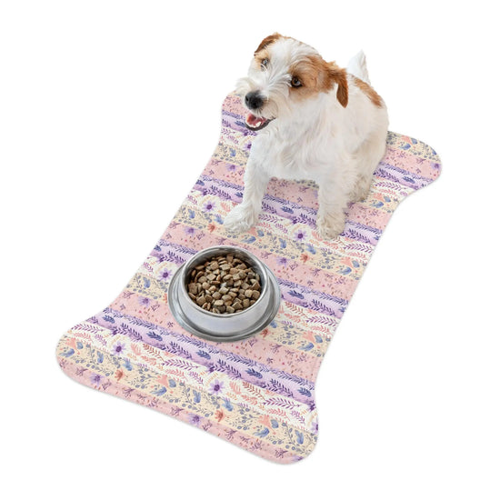 Floral Pet Feeding Mats for Stylish Dining, Dog Dish Mat, Kitty Bowl Mat, Non-Slip Animal Feeding Pad, Pet Decor Gift