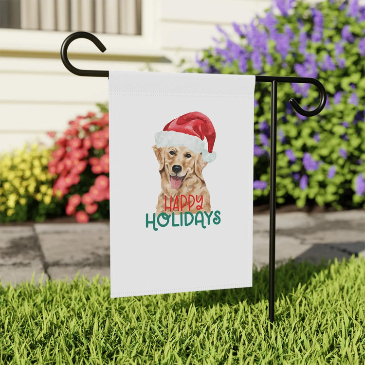 House Banner, Xmas Dog Decor, Golden Retriever Portrait, Pet Lover Holiday Decoration, Outside Banner, Garden Flag The Aurora Touch
