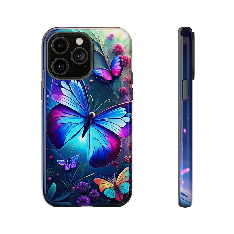 Phone Case, Tough Cases, Vibrant Butterfly Print, Iphone 16/15/13 Mini, Hard Cover, Everyday Protection, Colorful Case, Sturdy Phone Case