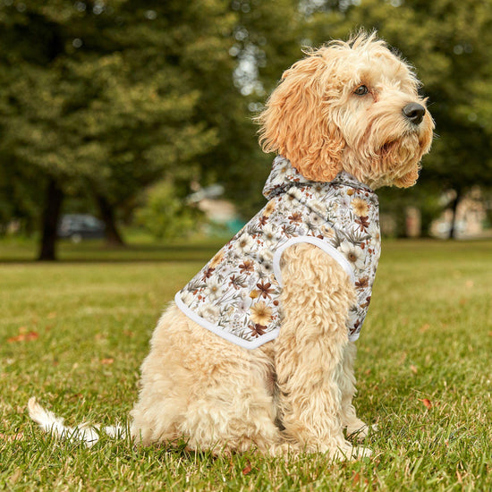 Sudadera con estampado floral para mascotas, suéter acogedor para perros, ropa bonita para cachorros, moda otoñal para mascotas, ideal para amantes de los perros.