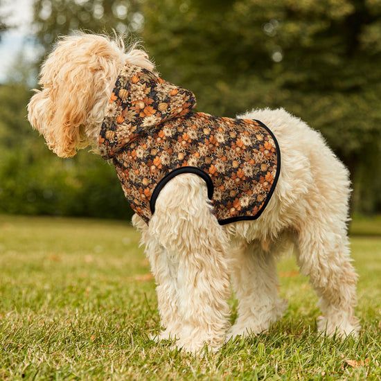 Sudadera con capucha floral para mascotas, suéter acogedor para perros en otoño, linda chaqueta para gatos, perfecta para el otoño, regalo para amantes de los animales, diversión al aire libre