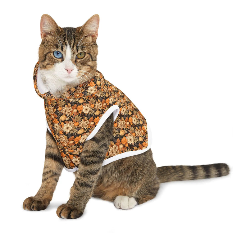 Floral Pet Hoodie, Cozy Fall Dog Sweater, Cute Cat Jacket, Perfect for Fall, Pet Apparel Gift for Animal Lovers, Outdoor Fun The Aurora Touch