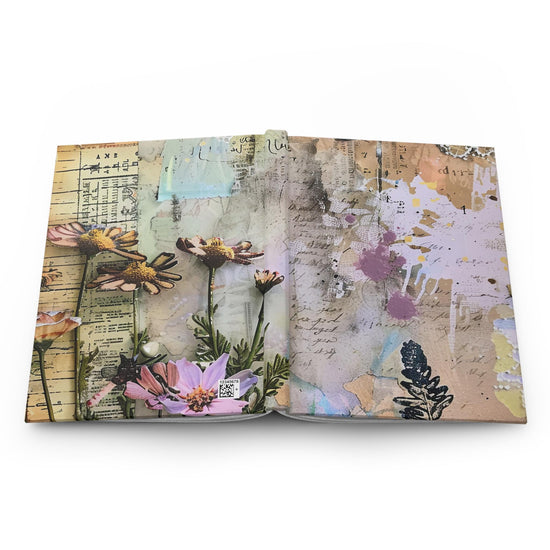 Artistic Floral Hardcover Journal, Vintage Notebook for Writing, Creative Gift for Artists, Journaling Supplies, Gift for Her