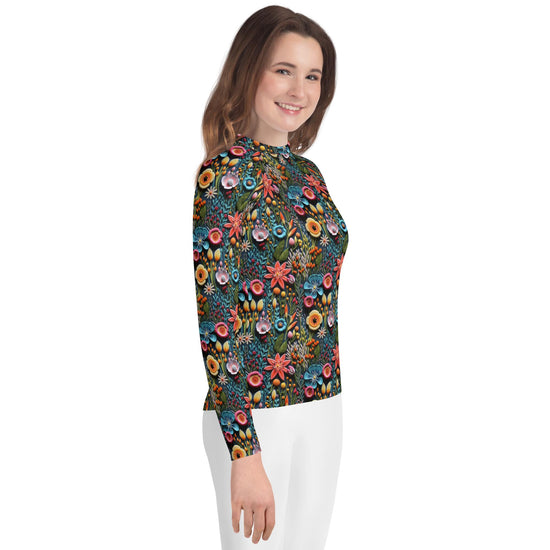 Youth Colorful Stylish Rash Guard - Vibrant Protection for Active Kids!"