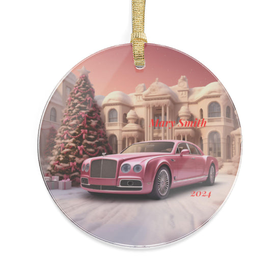 Personalized Acrylic Christmas Ornament - Holiday Decor, Festive Gift, Custom Name Keepsake, Car Theme, Family Celebration