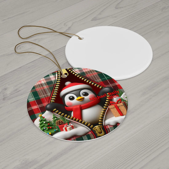 Personalized Penguin Christmas Ornament, Cute Holiday Decor, Custom Tree Decoration, Festive Gift for Family, Winter Celebrations The Aurora Touch