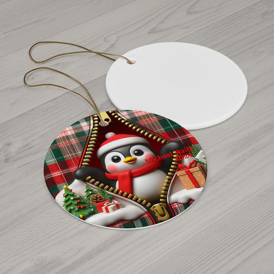 Adorno navideño de pingüino personalizado, adorable decoración navideña, adorno para árbol personalizado, regalo festivo para la familia, celebraciones invernales