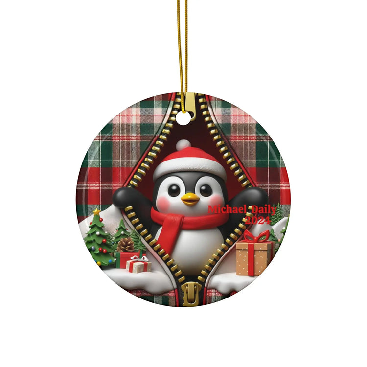 Personalized Penguin Christmas Ornament, Cute Holiday Decor, Custom Tree Decoration, Festive Gift for Family, Winter Celebrations The Aurora Touch