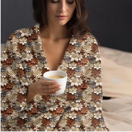 Stylish Fall Floral Throw Blanket | Cozy Fleece for Couch, Bedroom, and Playroom | Trendy Autumn Decor The Aurora Touch